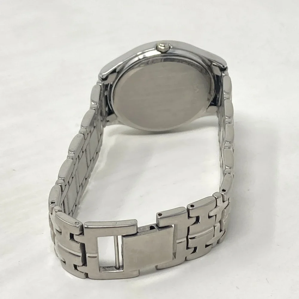 Vintage Montreux Watch Men Silver Tone 34mm Brushed Minimal New Battery 7.25